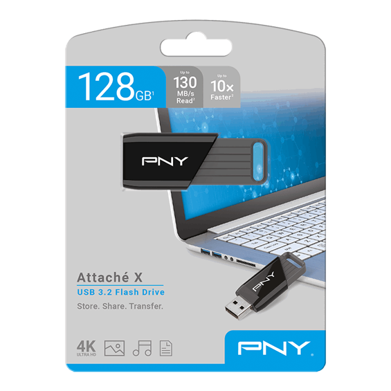 USB stick PNY Attaché X, 128GB, USB 3.2, crni
