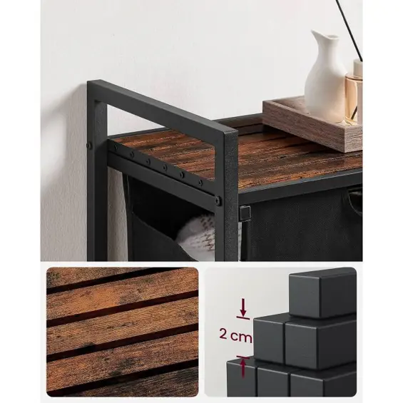 VASAGLE BLH101B01 – Koš za rublje s policom i izvlačivom vrećom