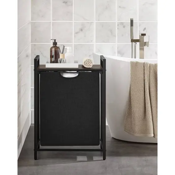 VASAGLE BLH101B01 – Koš za rublje s policom i izvlačivom vrećom