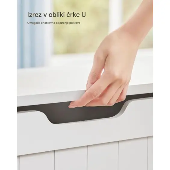 VASAGLE LHS11WTV1 – Pohrambena klupa s poklopcem i sjedalom