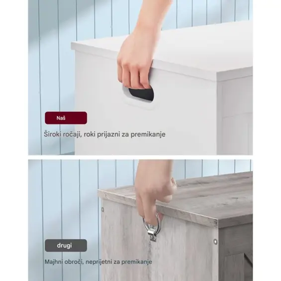 VASAGLE LHS11WTV1 – Pohrambena klupa s poklopcem i sjedalom