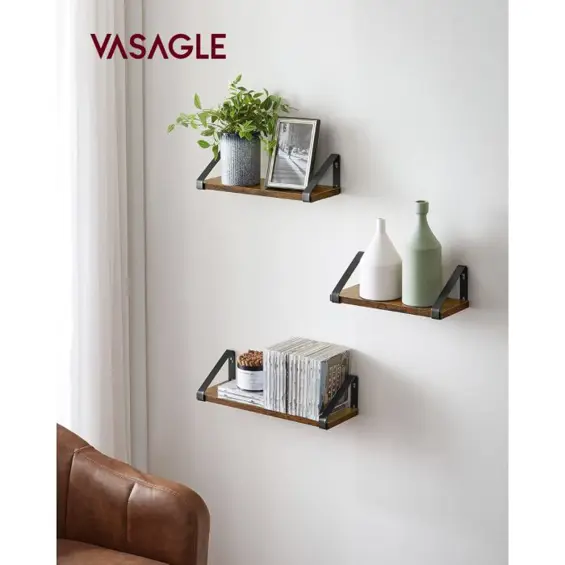 Vasagle  LWS33BX komplet od tri zidne “floating” police