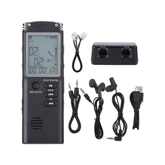 VERK 06297 digitalni diktafon i MP3 player 8 GB, VOX, LCD zaslon, do 15 h rada