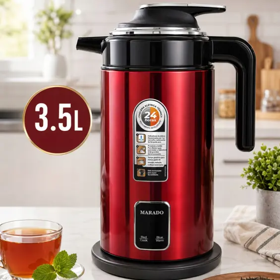 VERK 07542_CZE električno kuhalo za vodu 3,5 L, 1500 W – crveno