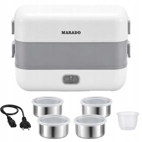 VERK 07543 električna posuda za grijanje hrane 200 W, 2,2 L, 4 inox posude