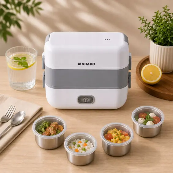 VERK 07543 električna posuda za grijanje hrane 200 W, 2,2 L, 4 inox posude