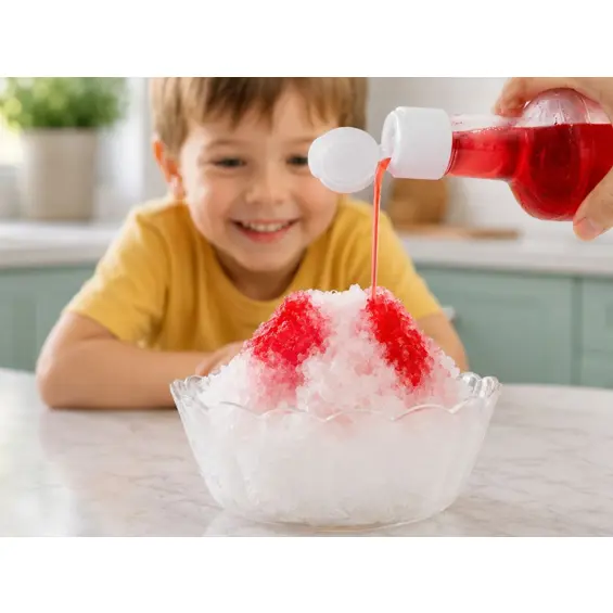 VERK 07555 aparat za granitu i slushy 30 W, drobilica leda + posuda – crveno-bijeli