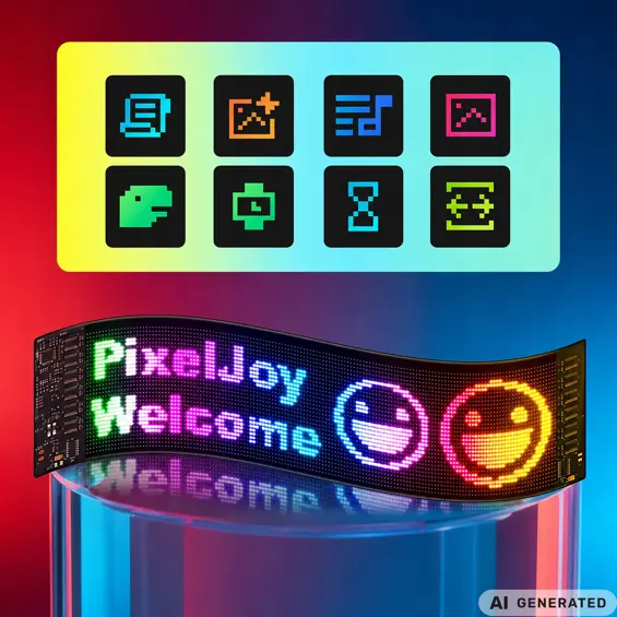 VERK 12484 programabilni RGB LED panel 16 × 96, Bluetooth aplikacija + daljinski, 59,5 × 12 cm