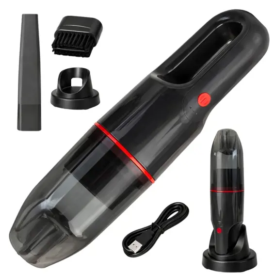 VERK 27711 akumulatorski ručni usisavač 4–6 kPa, 350 ml, 2 brzine, USB-C – crni