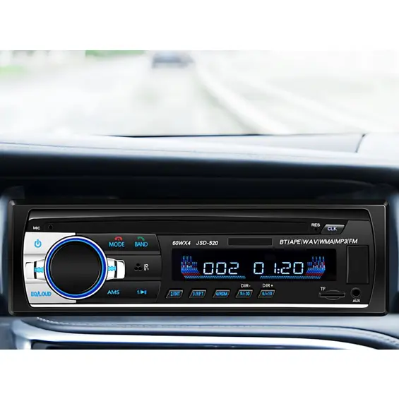Verk Auto Radio 1 DIN Bluetooth – 4 × 60 W, USB, SD, AUX, Hands-Free, Daljinski Upravljač