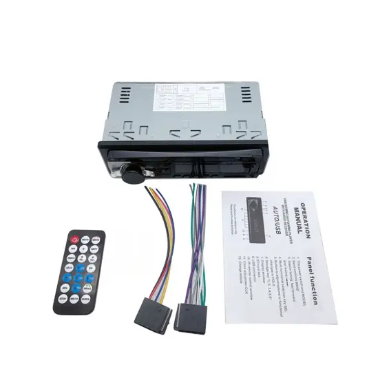 Verk Auto Radio 1 DIN Bluetooth – 4 × 60 W, USB, SD, AUX, Hands-Free, Daljinski Upravljač