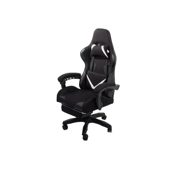 Verk Gaming Stolica s Izvlačivim Osloncem za Noge – Ergonomska, Nosivost 150 kg, Crna