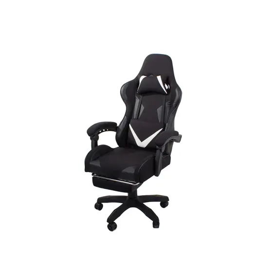 Verk Gaming Stolica s Izvlačivim Osloncem za Noge – Ergonomska, Nosivost 150 kg, Crna