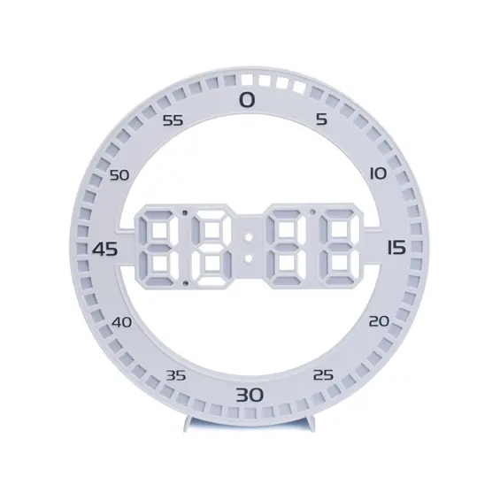 Verk-LED digitalni zidni sat s termometrom i USB napajanjem bijeli