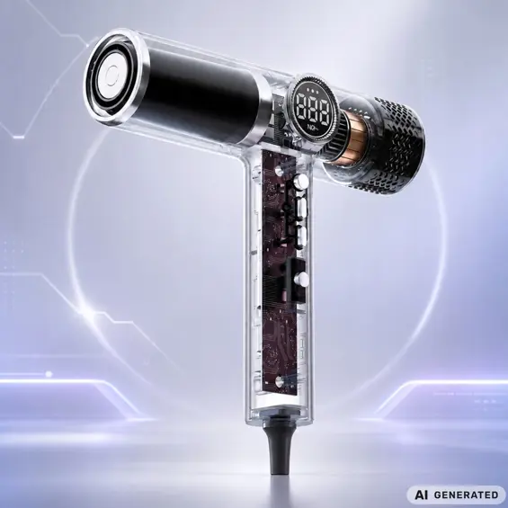 Verk-Profesionalno sušilo za kosu 2000 W, brushless 130.000 o/min, digitalno, difuzor – srebrno
