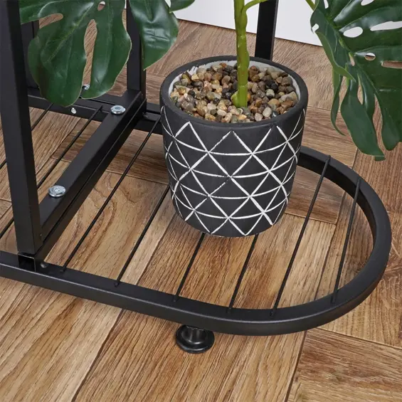 Vilde metalni stalak za cvijeće – 5 razina, crni, 84,5 cm