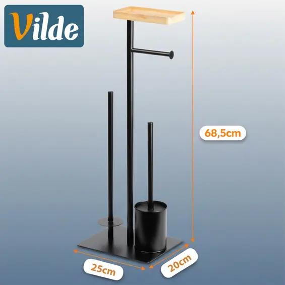 Vilde metalni stalak za obuću s bambusovom policom – 4 razine, 60 × 30 × 57 cm