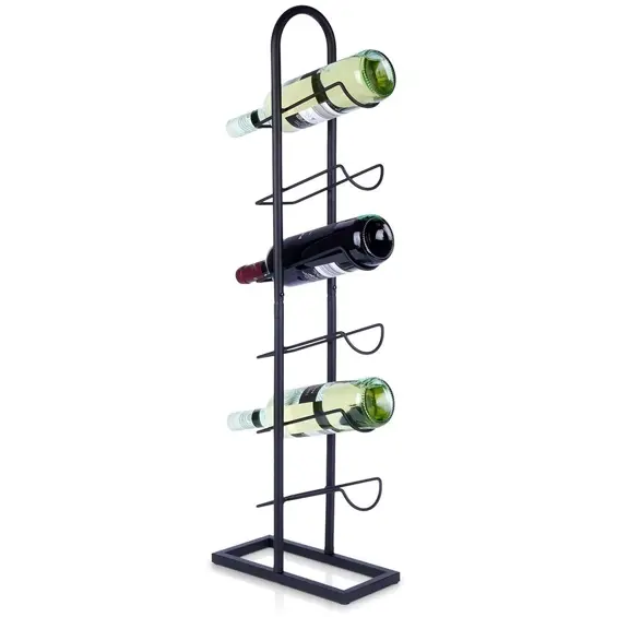 Vilde metalni stalak za vino za 6 boca, 27 × 13 × 84,5 cm – crni