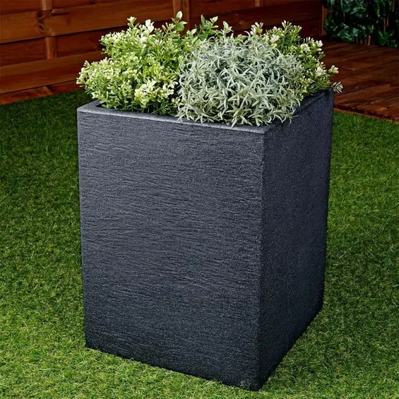 Vilde vrtna tegla za cvijeće 29 × 29 × 40 cm, imitacija kamena – antracit