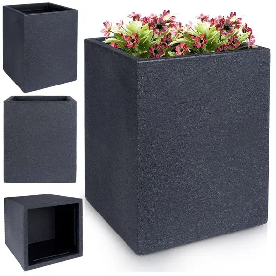 Vilde vrtna tegla za cvijeće 29 × 29 × 40 cm, imitacija kamena – antracit