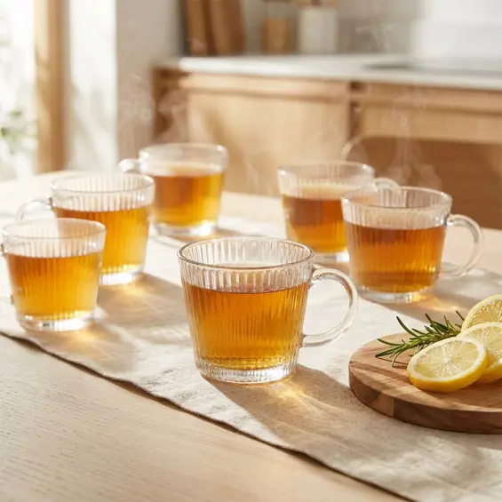 Vilde XXL staklene šalice za kavu i čaj 370 ml – 6 komada
