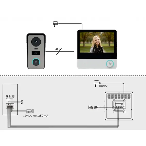 VIRONE CETI VDP-60FHD – Video portafon 7" Full HD s dodirnim zaslonom i RFID čitačem