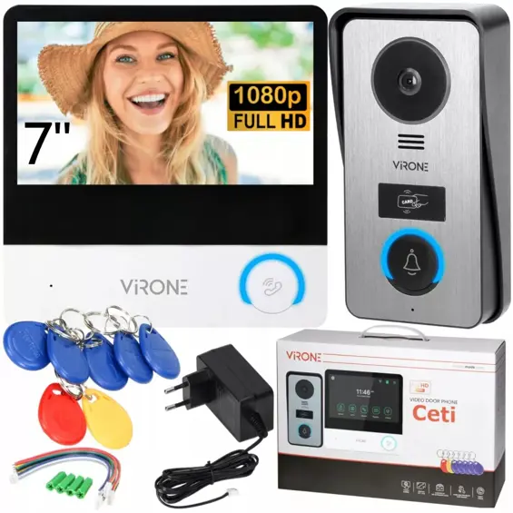 VIRONE CETI VDP-60FHD – Video portafon 7" Full HD s dodirnim zaslonom i RFID čitačem