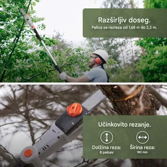 VonHaus 3519007 – Bežična teleskopska lančana pila