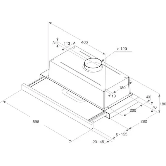 Whirlpool AKR 6390 IX Teleskopska Kuhinjska Napa – 60 cm, 371 m³/h, 3 Brzine i Perivi Aluminijski Filter