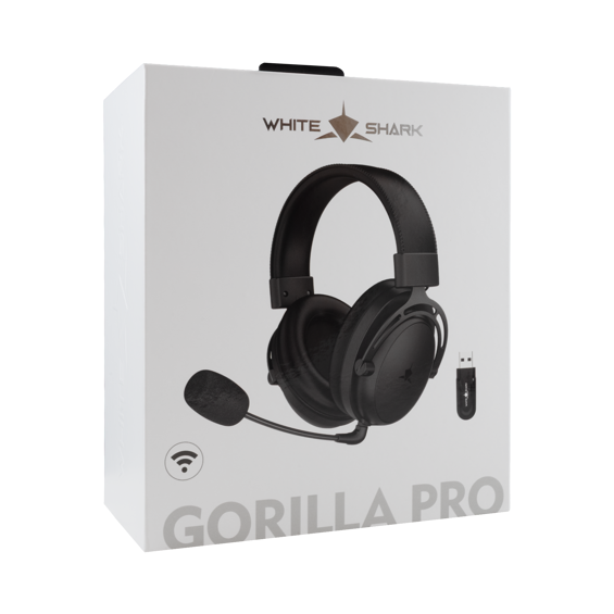 White Shark WGH-2443 Gorilla Pro – bežične gaming slušalice (crne)