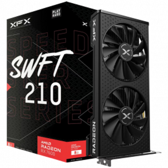 XFX SPEEDSTER SWFT 210 AMD Radeon RX 7600 8 GB GDDR6 128-bit HDMI 3x DP