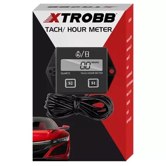 Xtrobb 19926-Brojač radnih sati motora s tahometrom – univerzalni mjerač za 2T i 4T motore