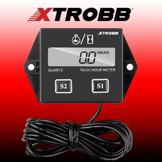 Xtrobb 19926-Brojač radnih sati motora s tahometrom – univerzalni mjerač za 2T i 4T motore