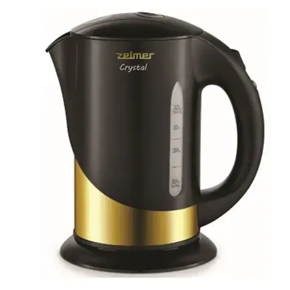 Zelmer ZCK7630 Crystal Gold električno kuhalo za vodu 1,7 L – 2200 W, 360° baza, crno-zlatno