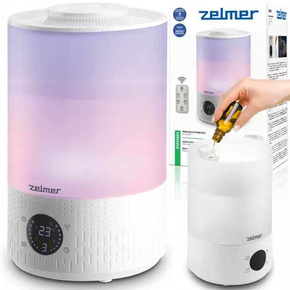 Zelmer ZHH2800 ultrazvučni ovlaživač zraka 2,8 L – 27 W, do 35 m², higrostat, aromaterapija, daljinski upravljač