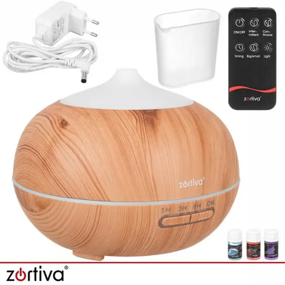Zortiva 4u1 ultrazvučni ovlaživač i aroma difuzor 400 ml s LED osvjetljenjem i daljinskim upravljačem