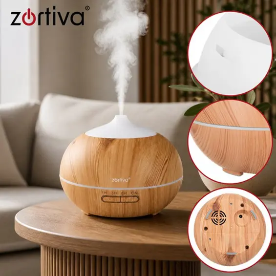 Zortiva 4u1 ultrazvučni ovlaživač i aroma difuzor 400 ml s LED osvjetljenjem i daljinskim upravljačem
