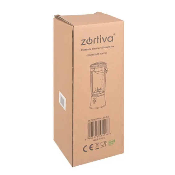 ZORTIVA ShakeWave – Prijenosni bežični blender 600 ml, 150 W, USB-C punjenje, drobljenje leda, 22.000 o/min