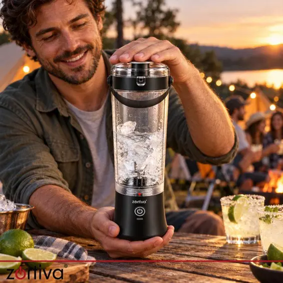 ZORTIVA ShakeWave – Prijenosni bežični blender 600 ml, 150 W, USB-C punjenje, drobljenje leda, 22.000 o/min
